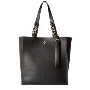 Tory Burch Brooke Black Leather Tote